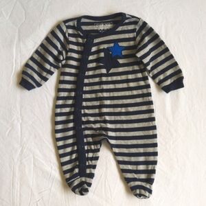 cherokee striped snap footie sleeper pajamas 3 months baby boy